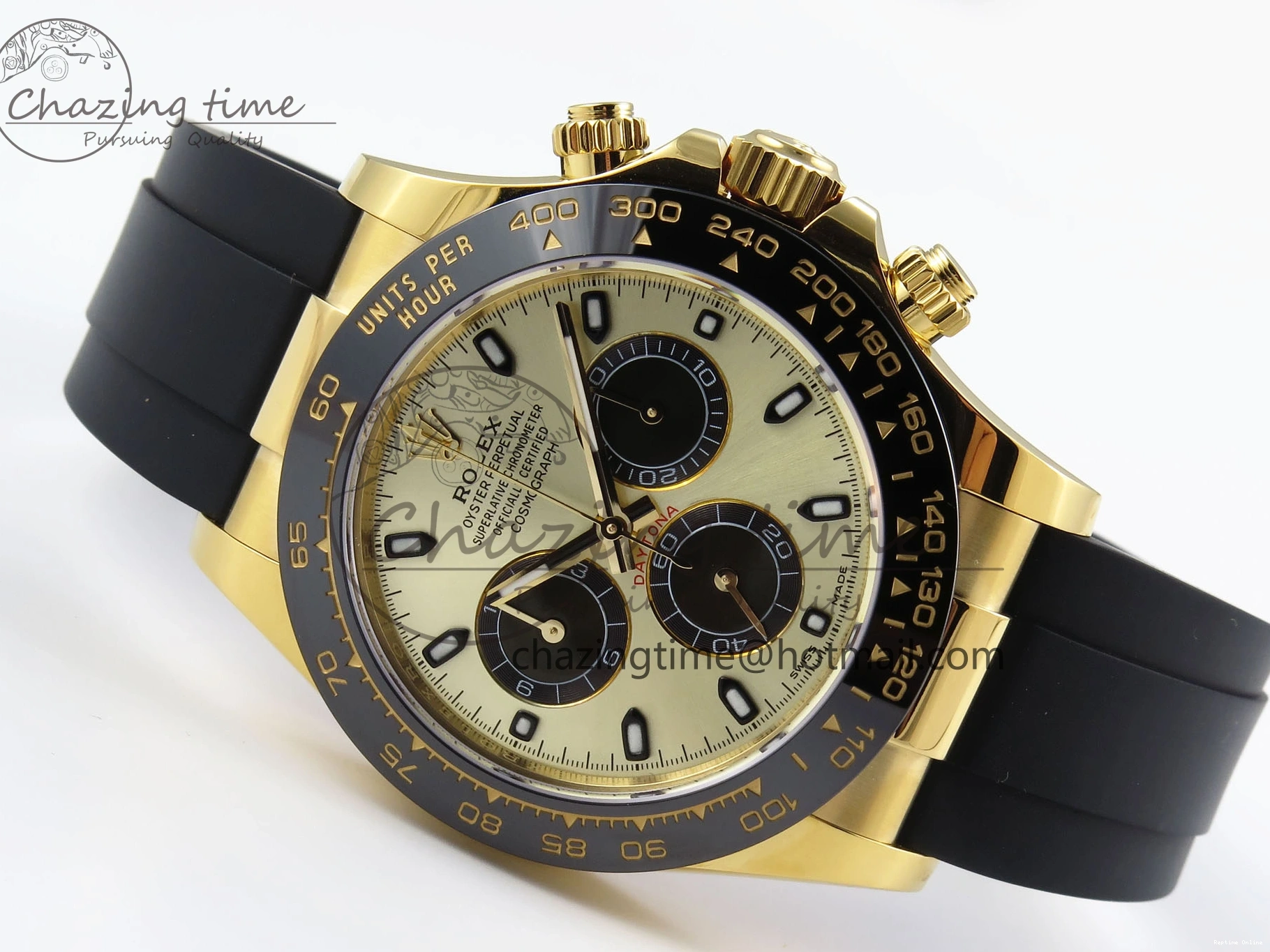 0420 DAYTONA 116518 APSF 1:1 BEST EDITION YG BLACK DIAL ON OYSTERFLEX RUBBER STRAP SH OnTrend 1784